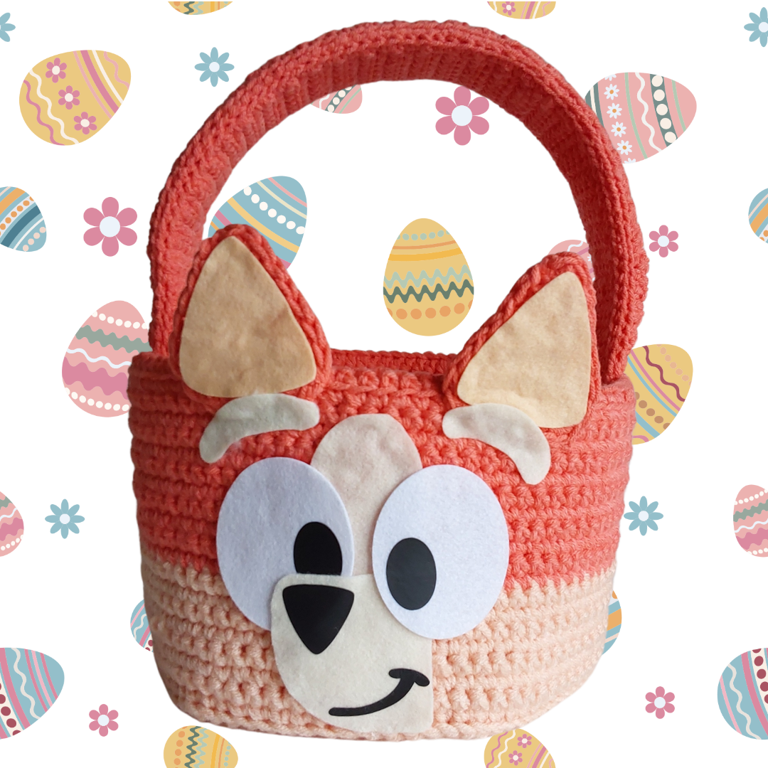 Crochet Easter Basket Bluey and Bingo